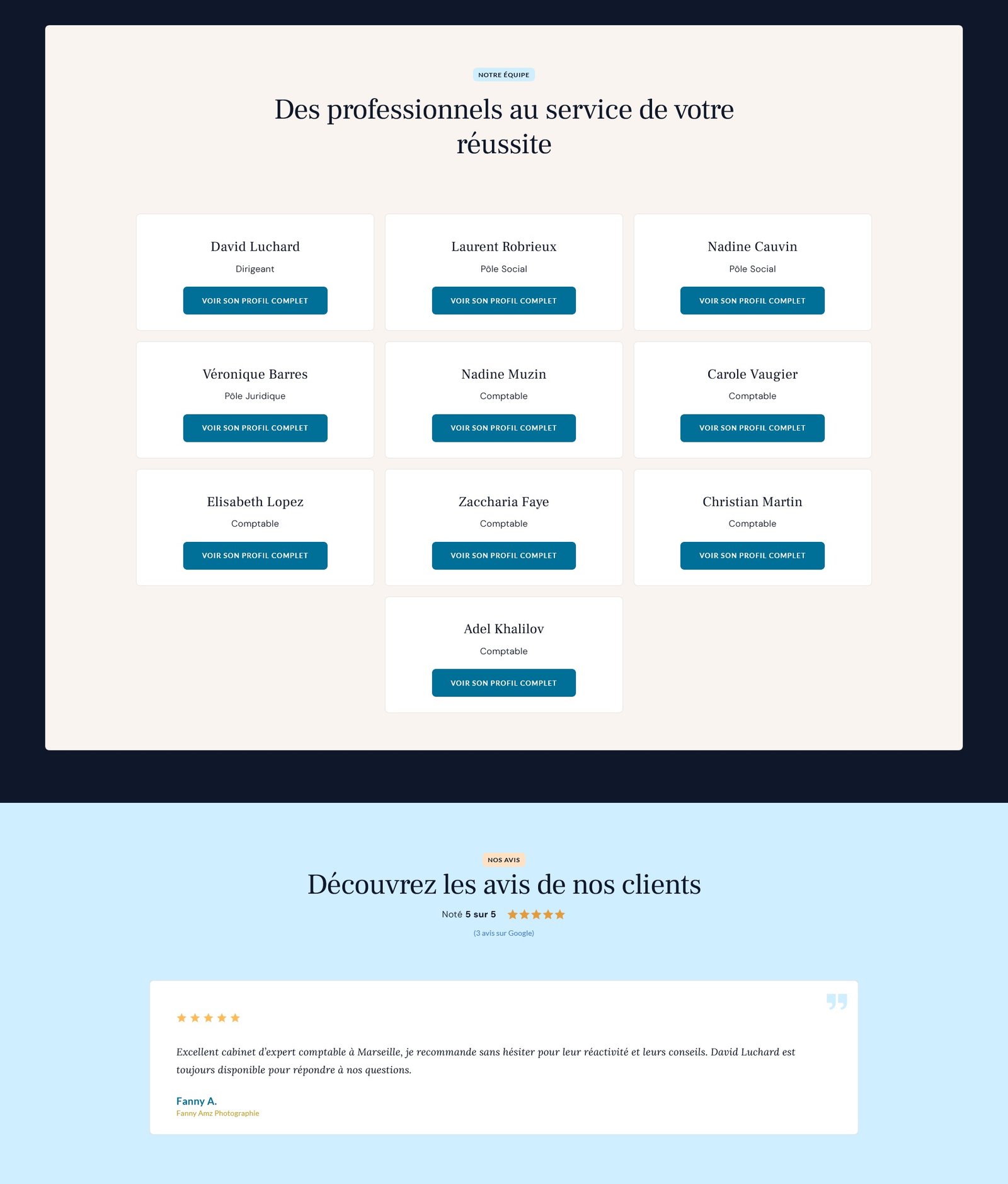 Design d’une page service