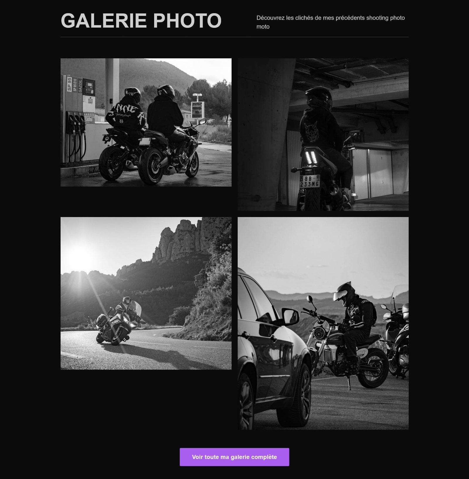 Design d’une galerie photo Ride Set